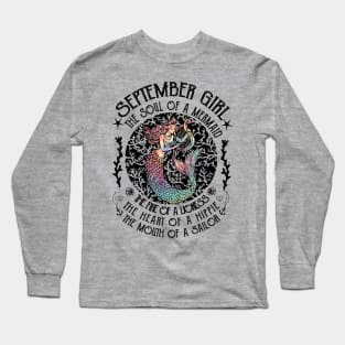 September Girl The Soul Of A Mermaid Hippie T-shirt Long Sleeve T-Shirt